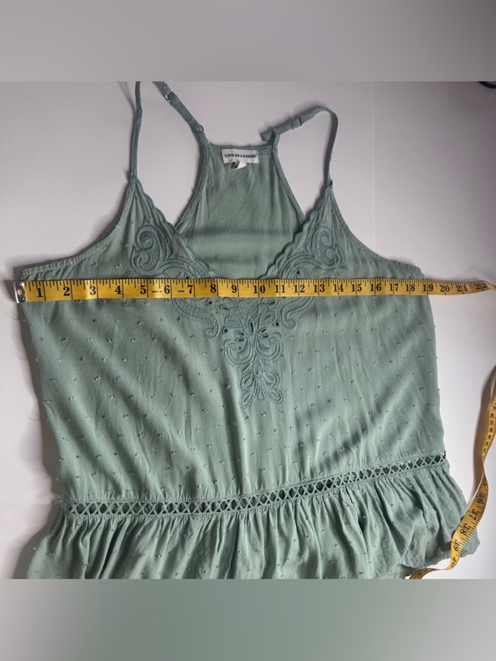 love on a hanger Sage Green Embroidered V-Neck Camisole - Picture 10 of 11
